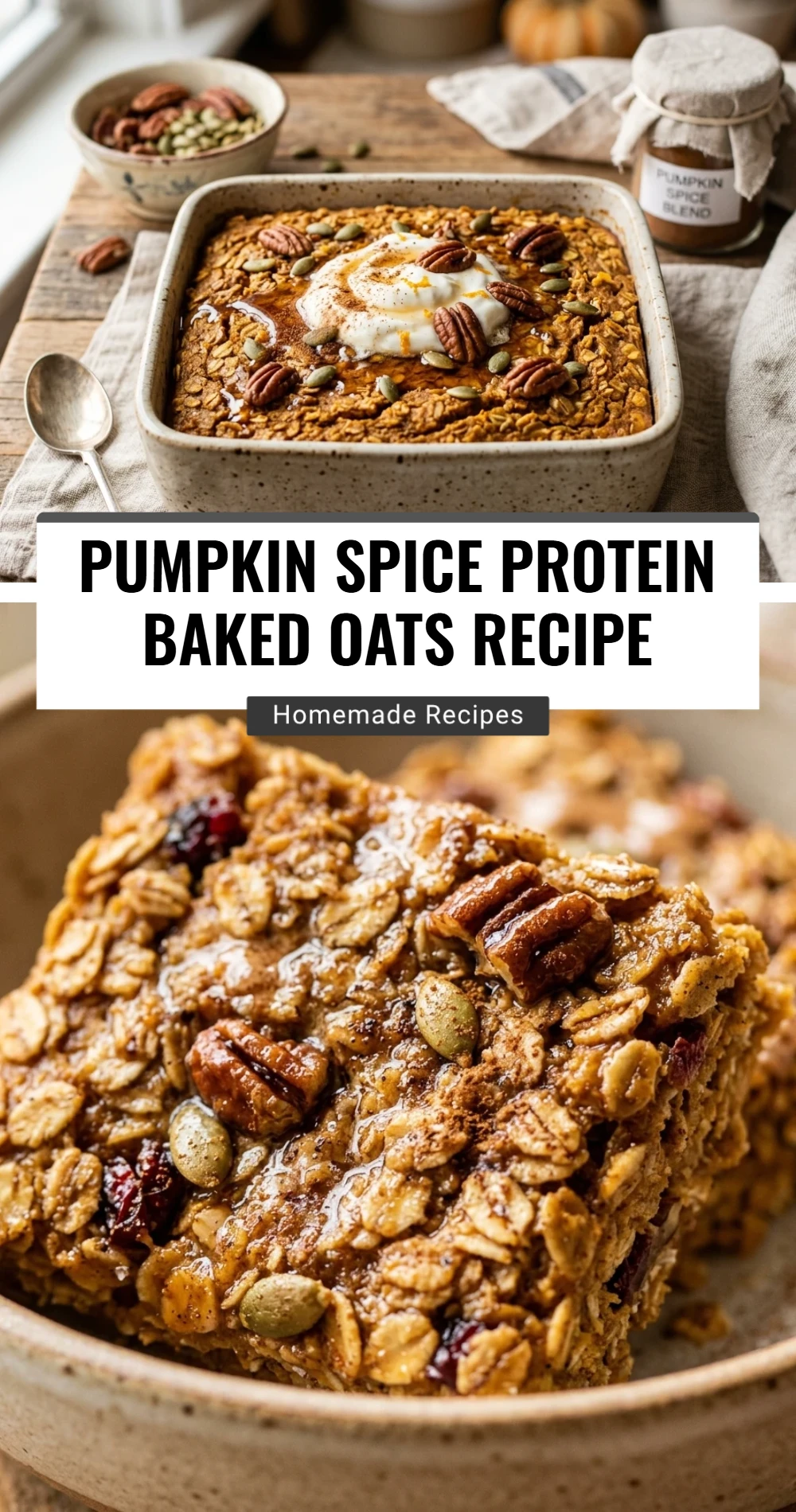 Pumpkin Spice Protein Baked Oats Recipe