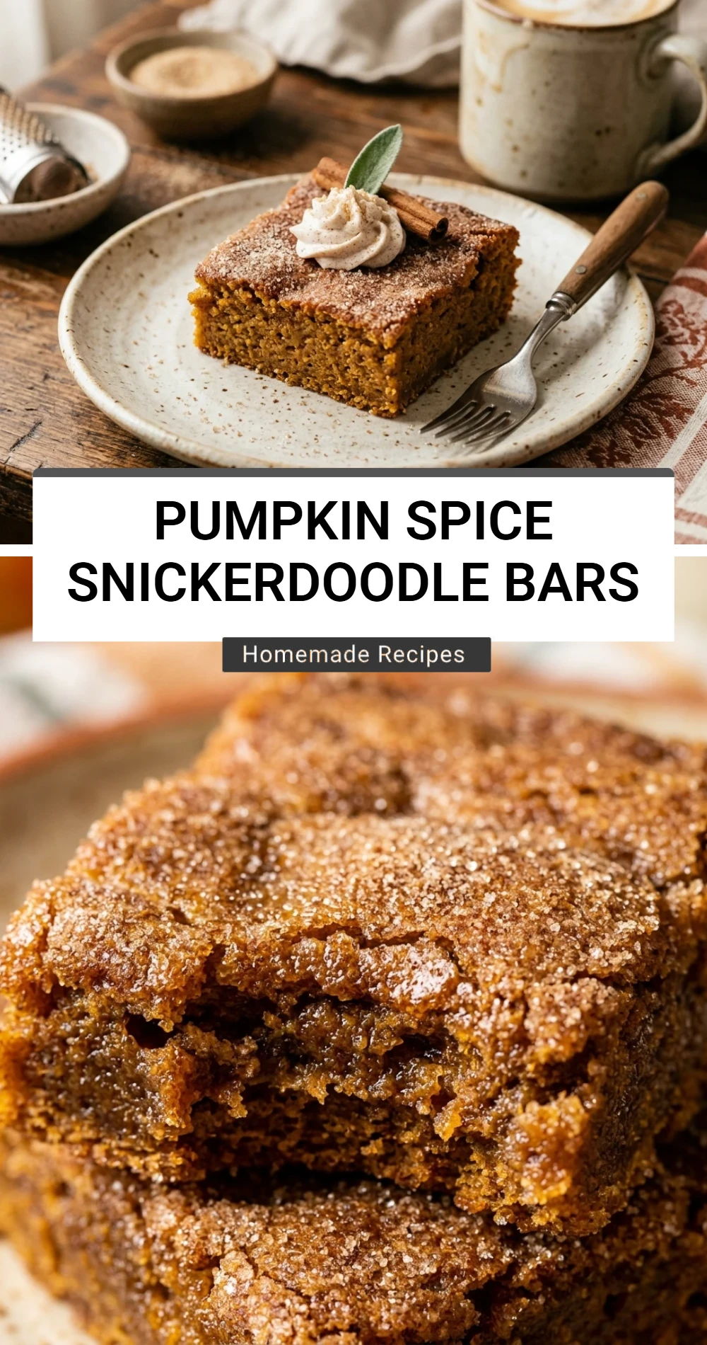 Pumpkin Spice Snickerdoodle Bars