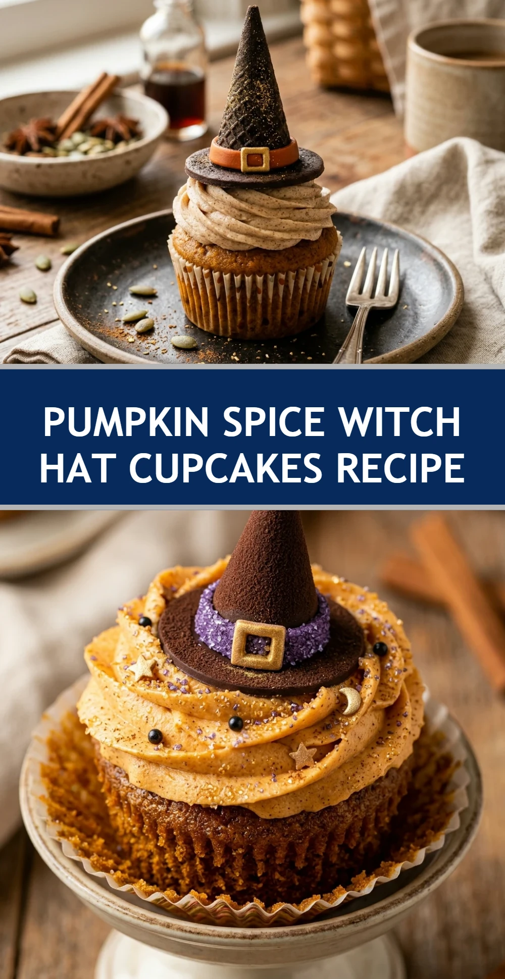 Pumpkin Spice Witch Hat Cupcakes Recipe