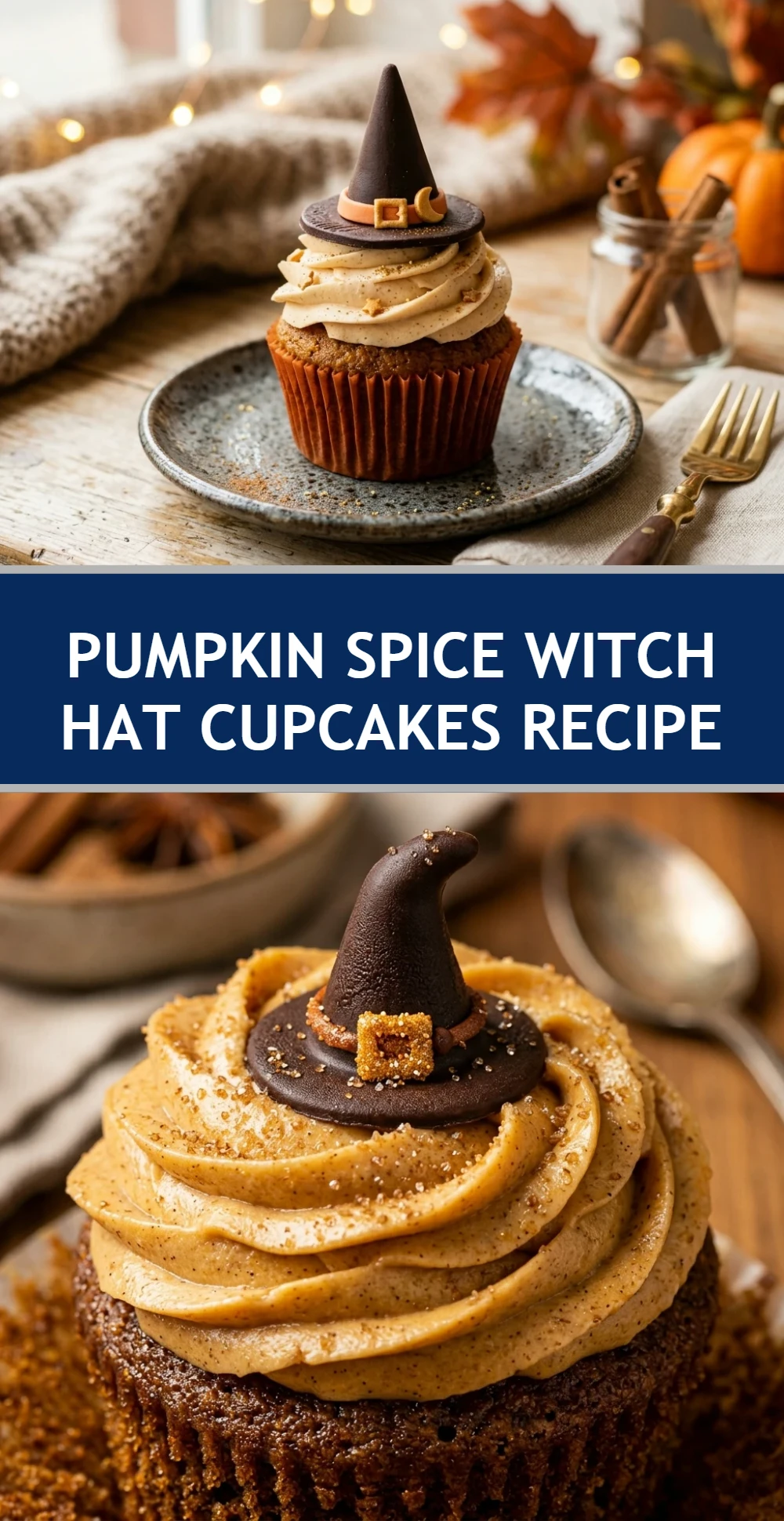 Pumpkin Spice Witch Hat Cupcakes Recipe