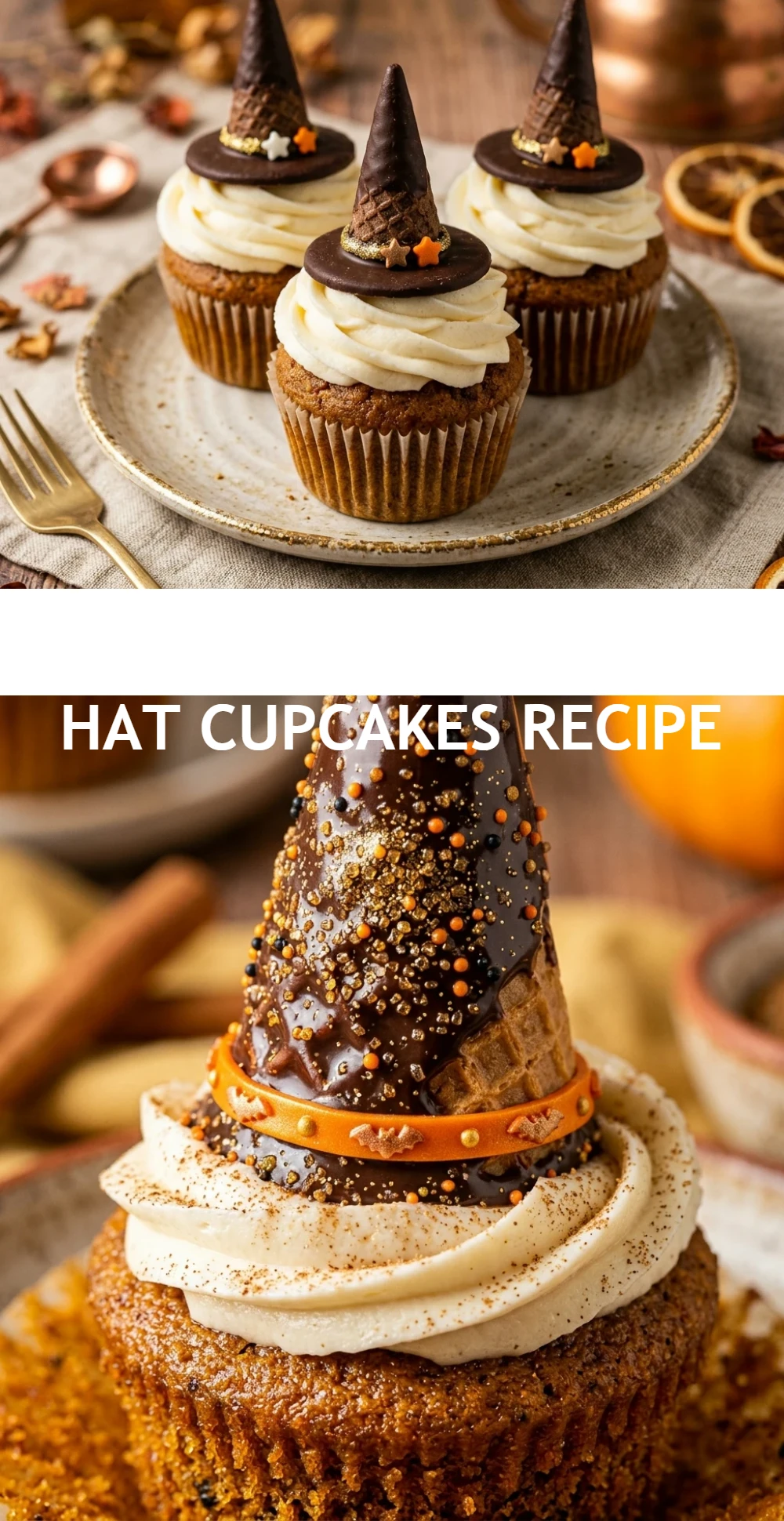 Pumpkin Spice Witch Hat Cupcakes Recipe