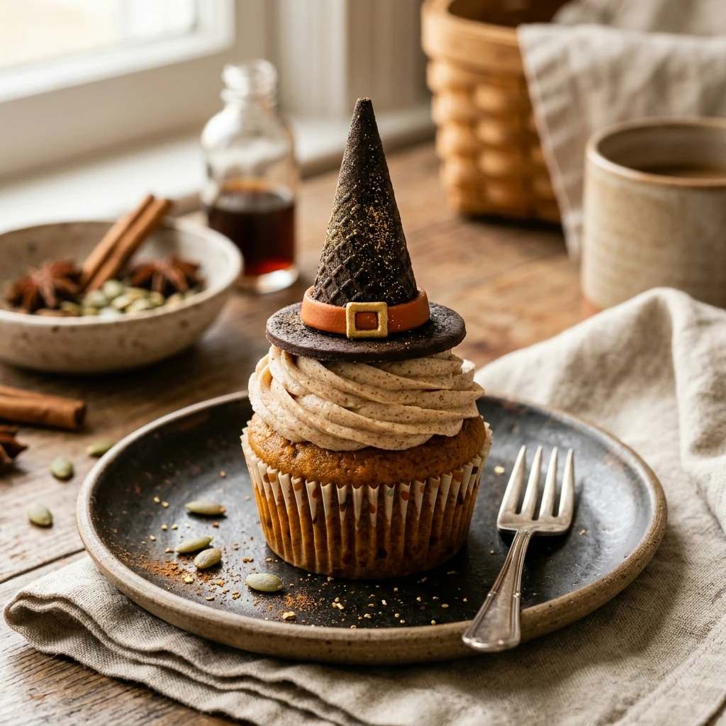Pumpkin Spice Witch Hat Cupcakes Recipe