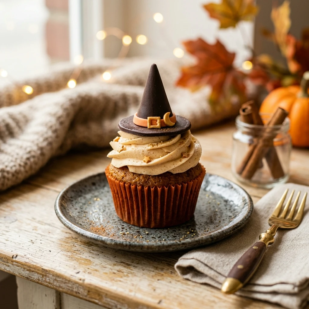 Pumpkin Spice Witch Hat Cupcakes Recipe