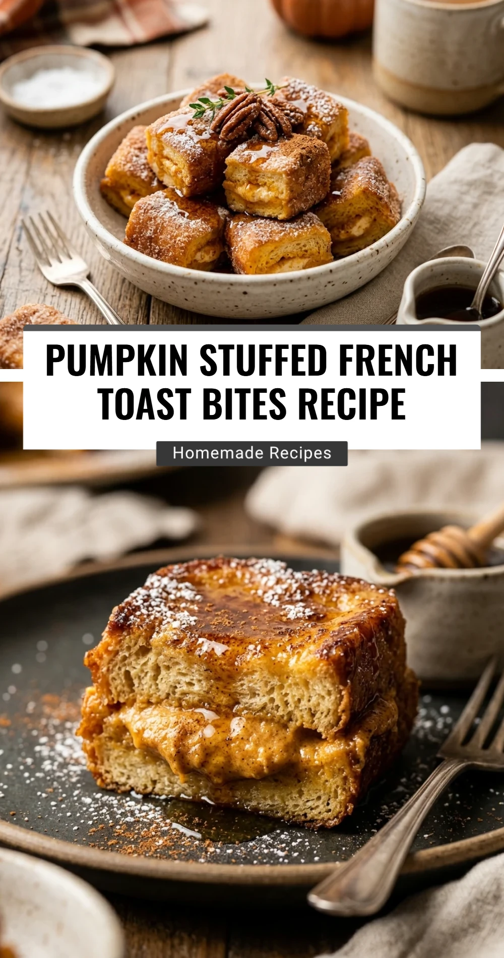 Pumpkin Stuffed French Toast Bites Recipe