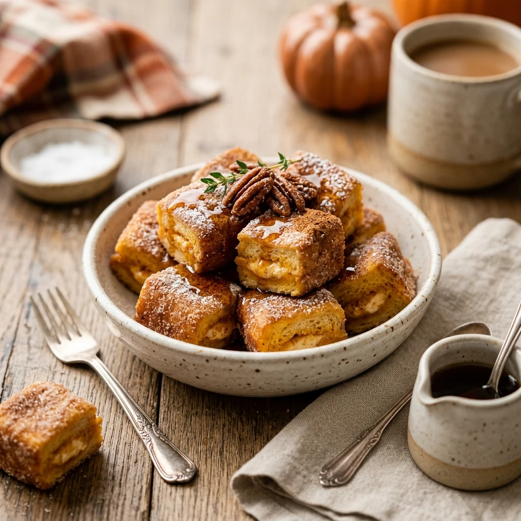 Pumpkin Stuffed French Toast Bites Recipe