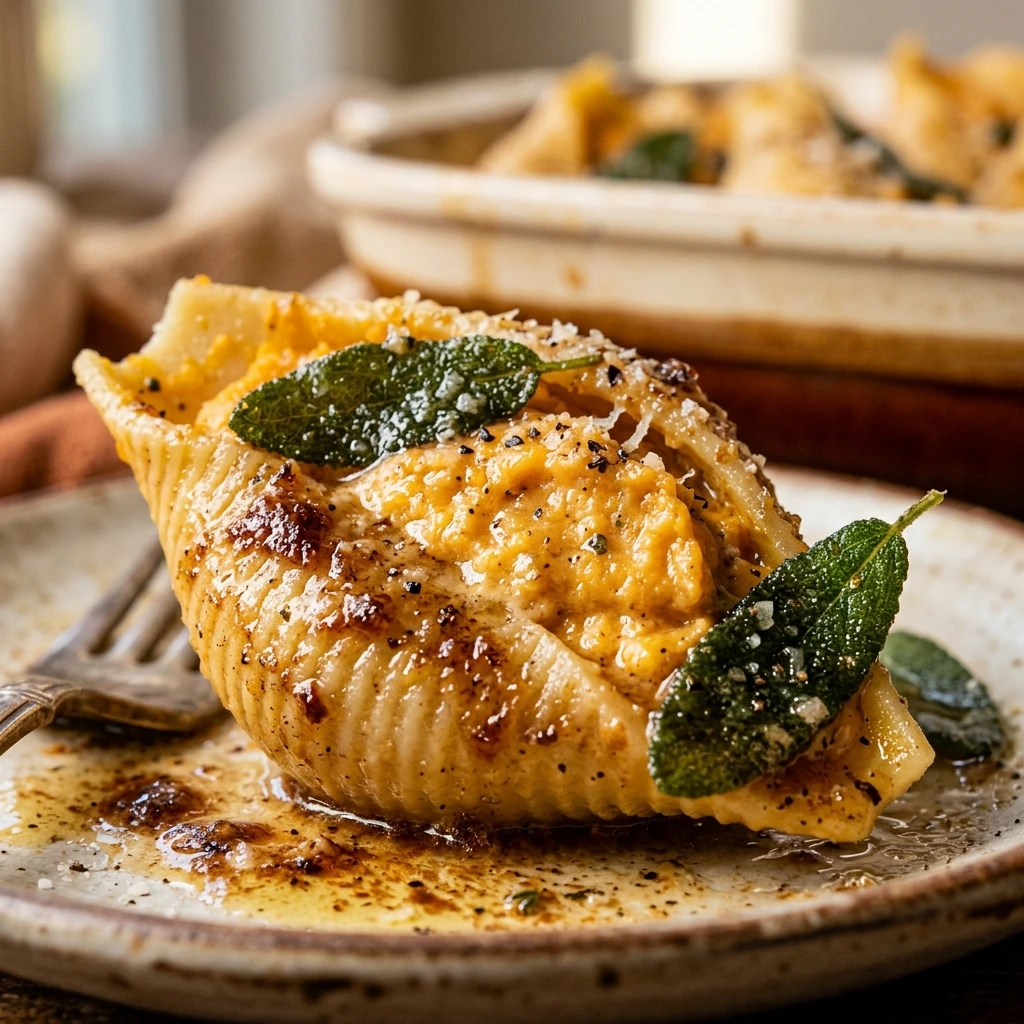 Pumpkin Stuffed Shells With Sage Butter