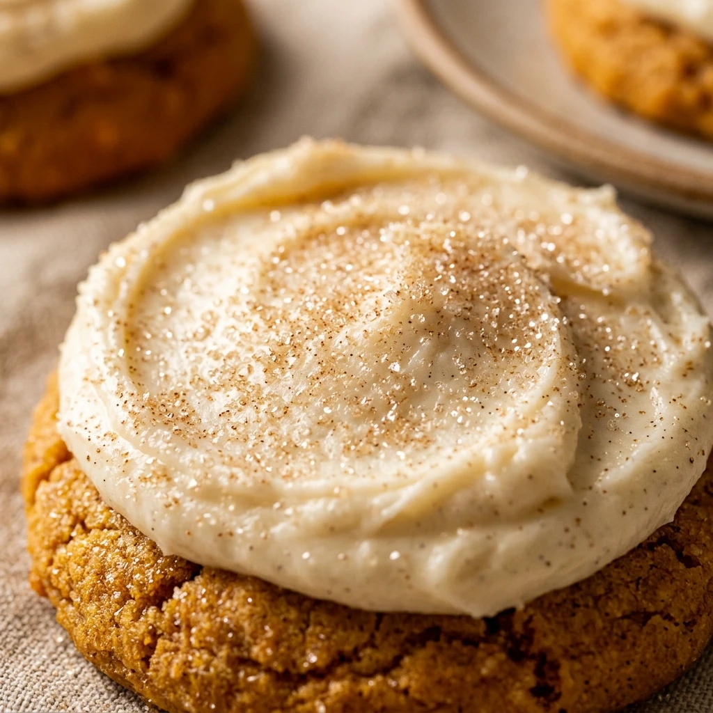 Pumpkin Sugar Cookies With Cream Cheese Frosting