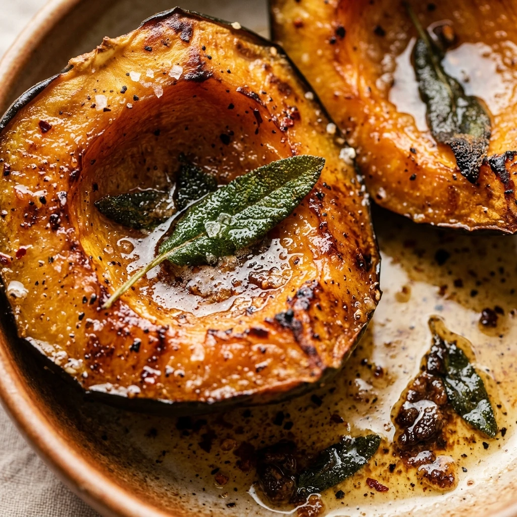 Roasted Acorn Squash With Brown Butter And Sage