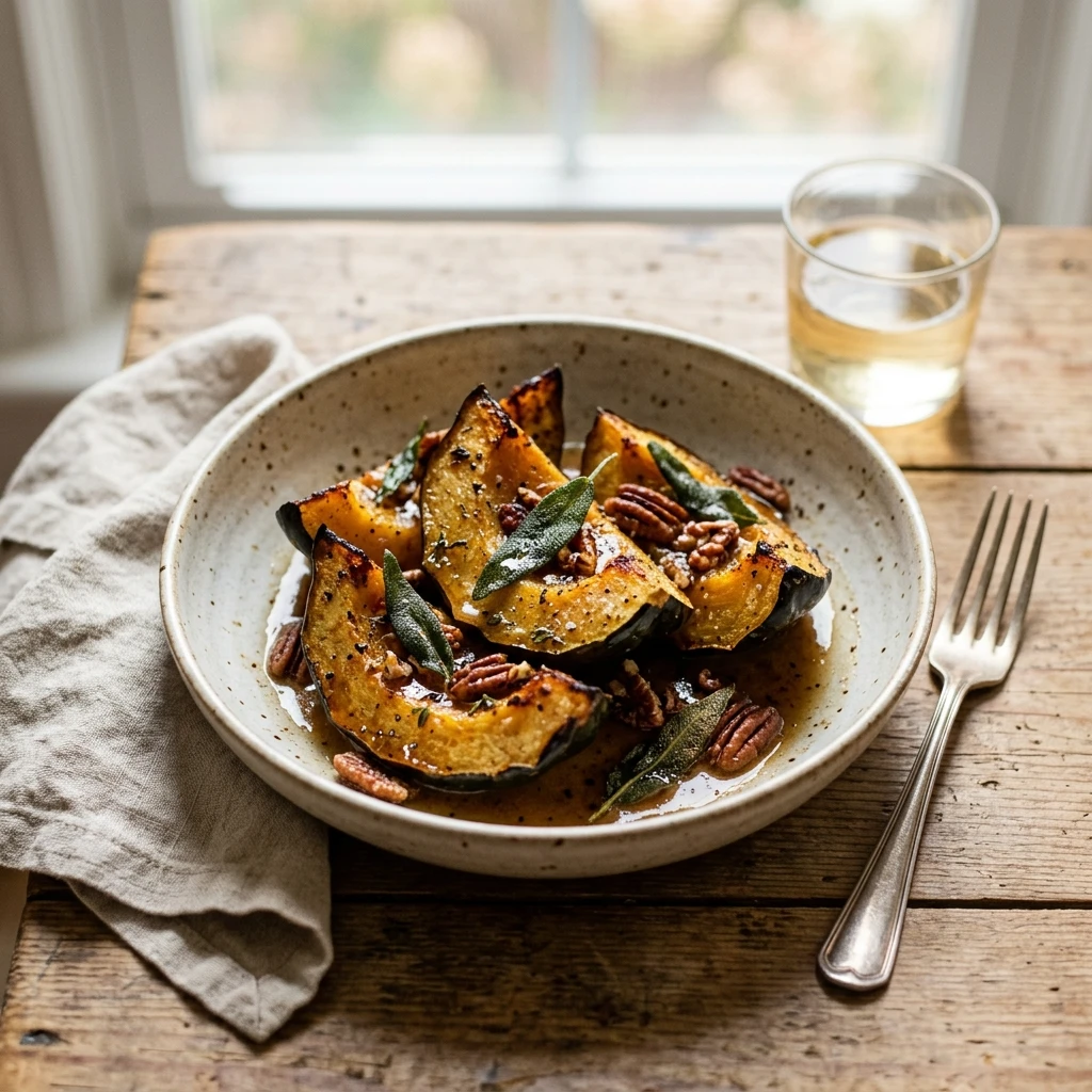 Roasted Acorn Squash With Brown Butter And Sage