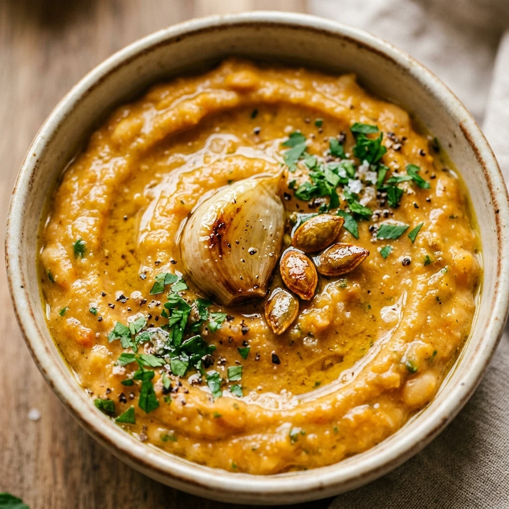 Roasted Garlic Pumpkin White Bean Dip Recipe