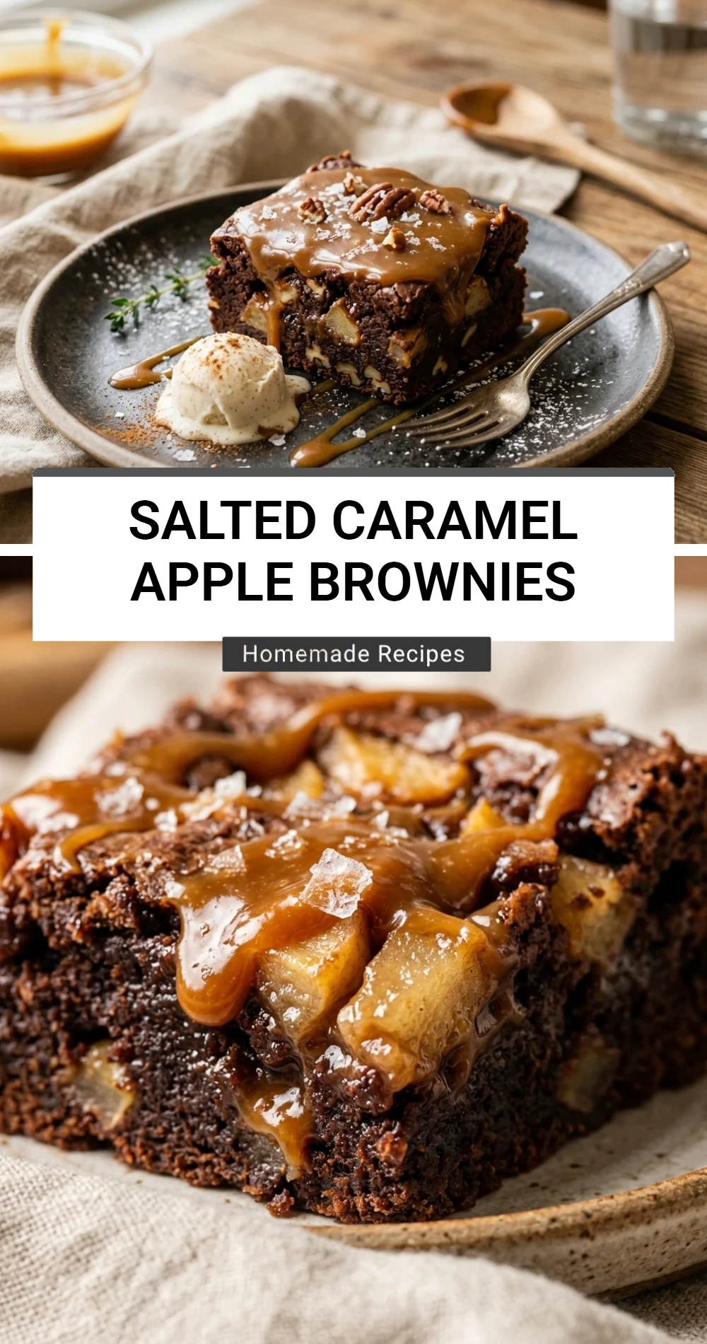 Salted Caramel Apple Brownies