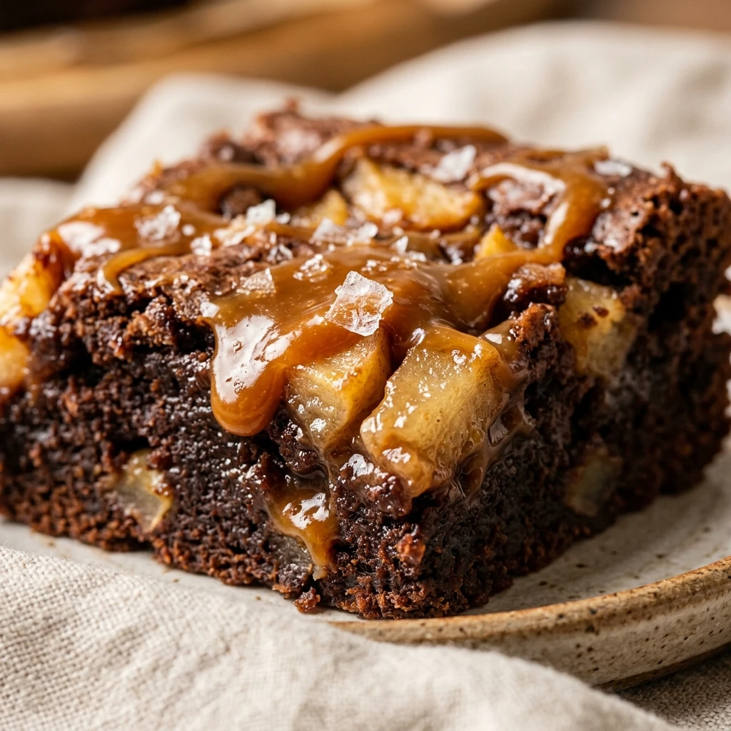 Salted Caramel Apple Brownies