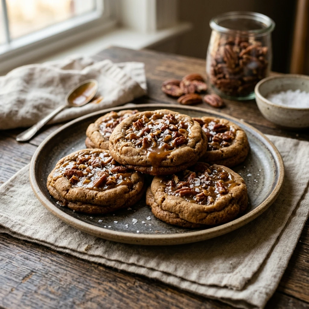 Salted Caramel Pecan Pie Cookies Recipe