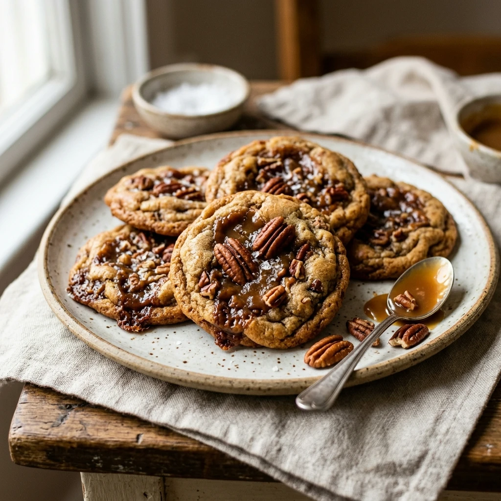Salted Caramel Pecan Pie Cookies Recipe