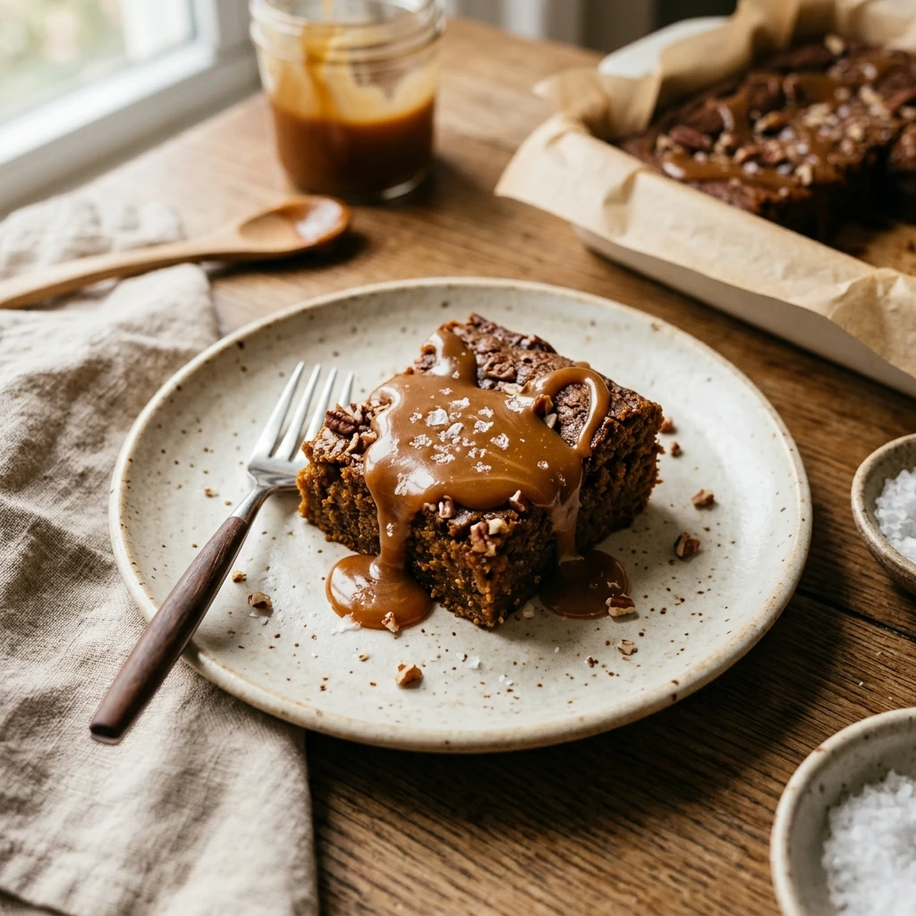 Salted Caramel Pumpkin Blondies Recipe
