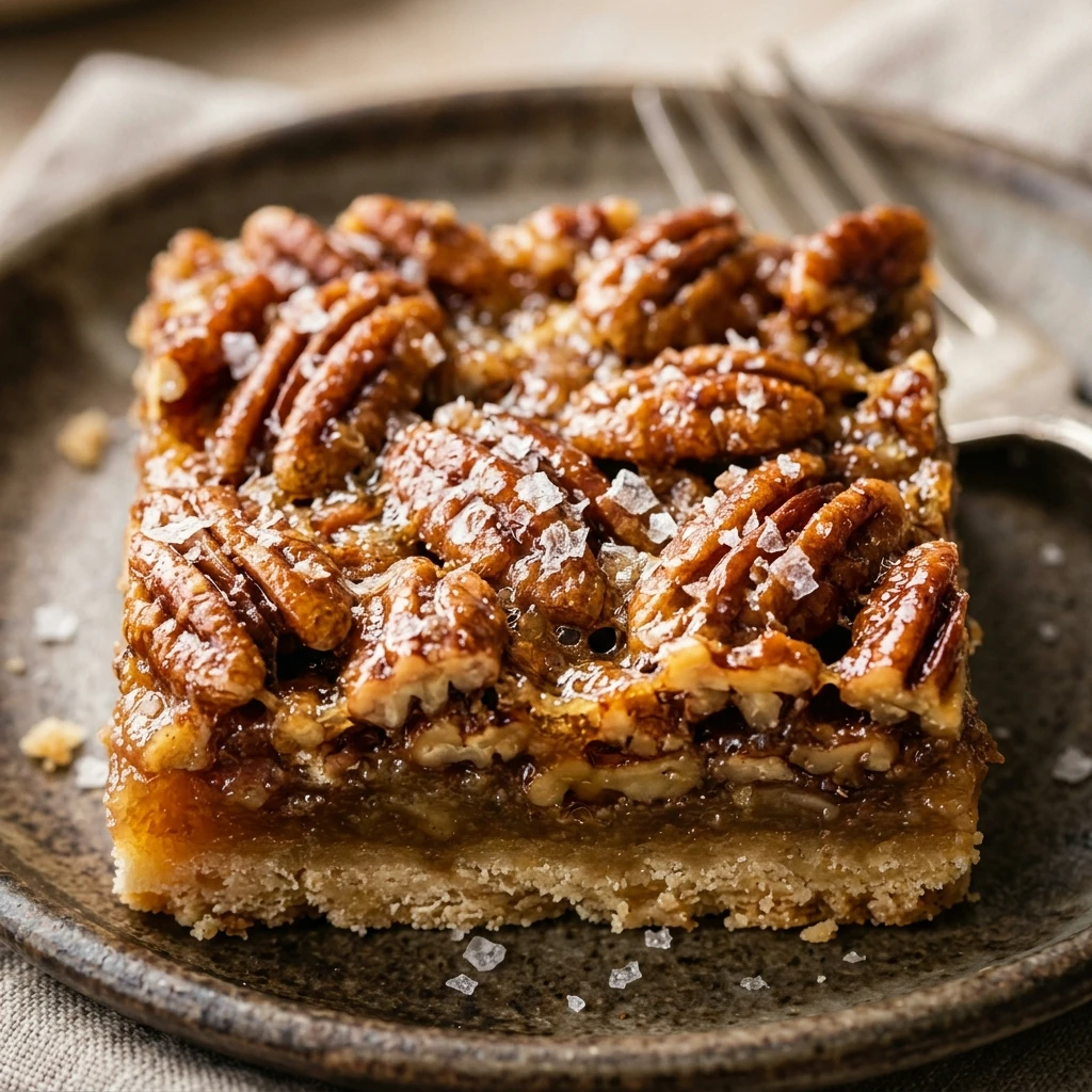 Salted Maple Pecan Pie Bars Recipe