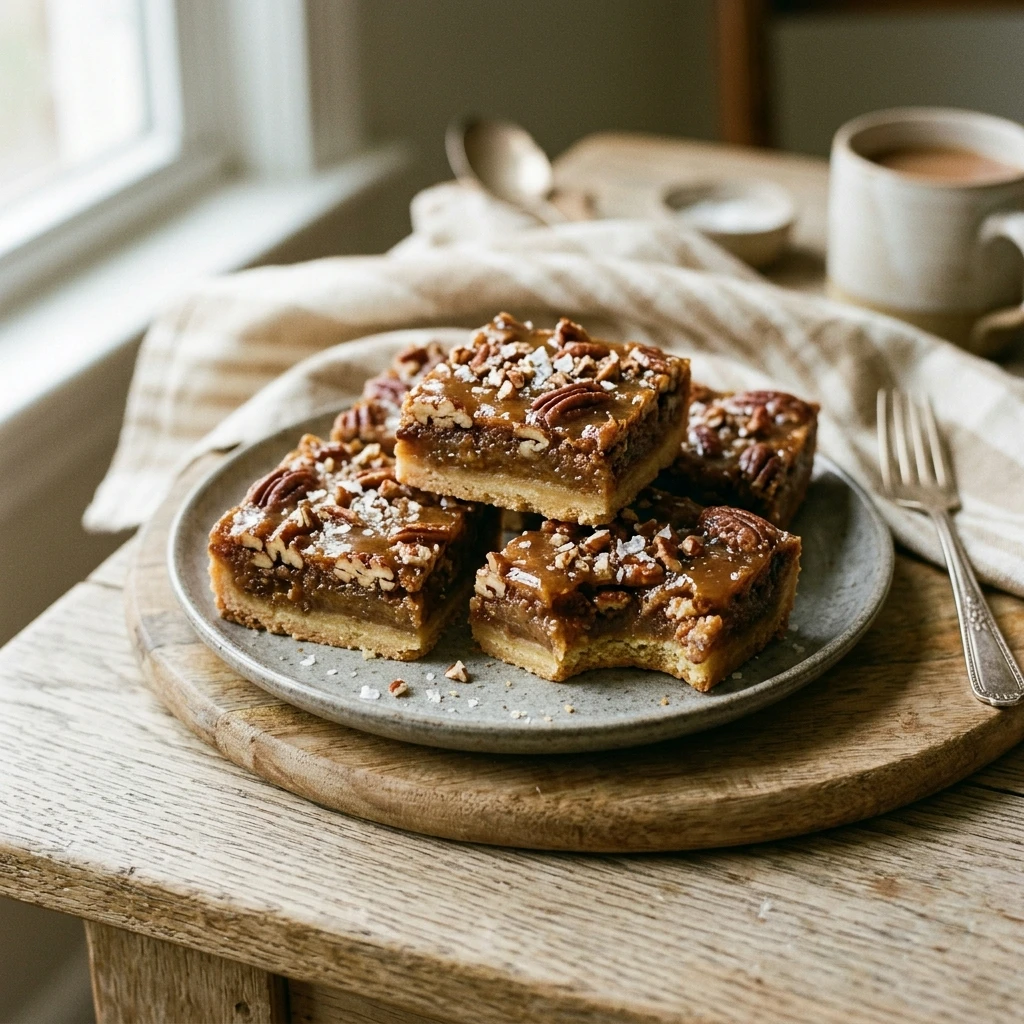 Salted Maple Pecan Pie Bars Recipe