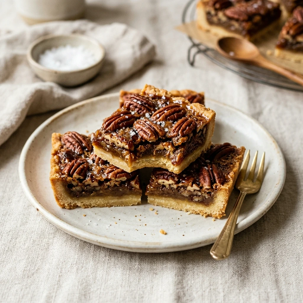 Salted Maple Pecan Pie Bars Recipe