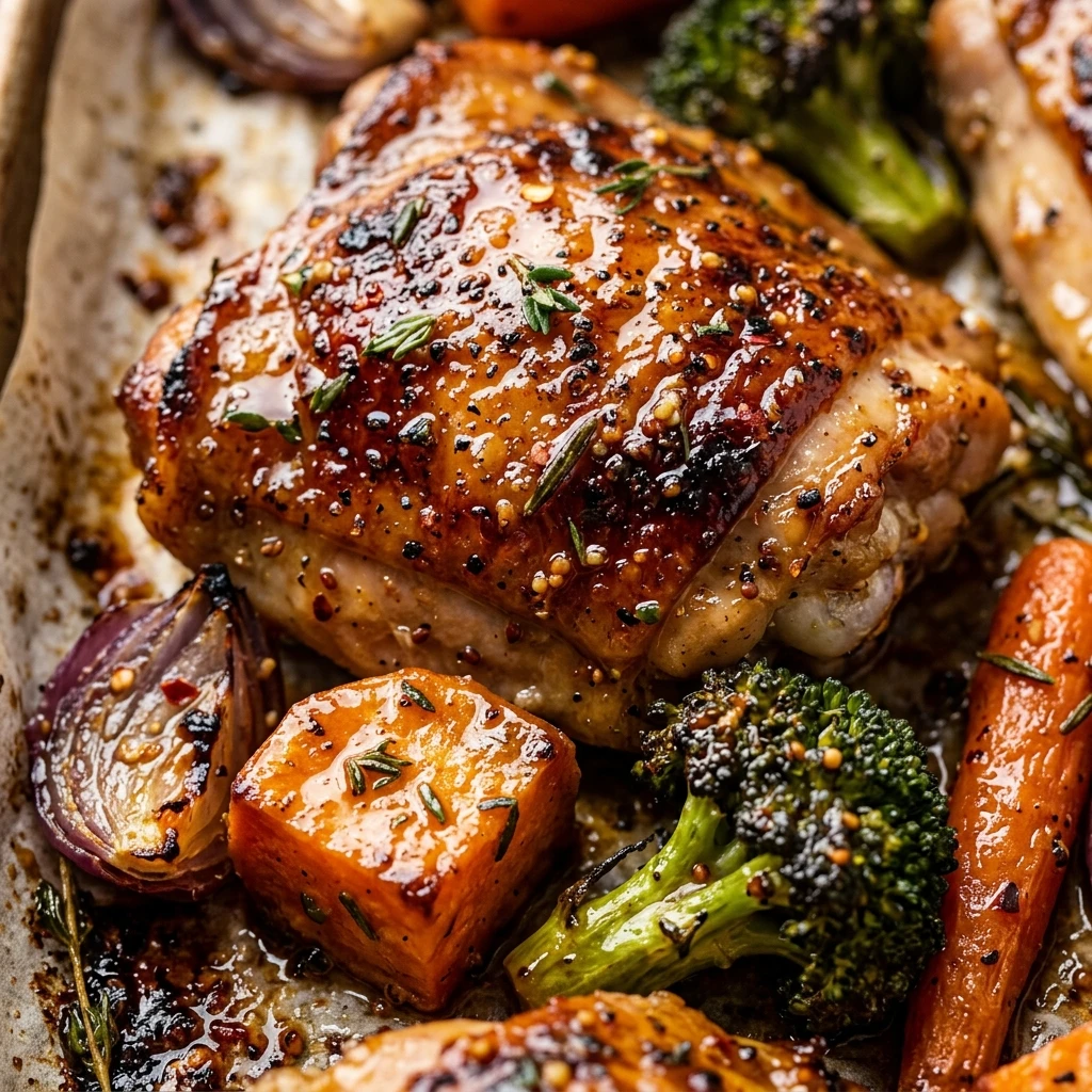 Sheet Pan Maple Dijon Chicken And Veggies