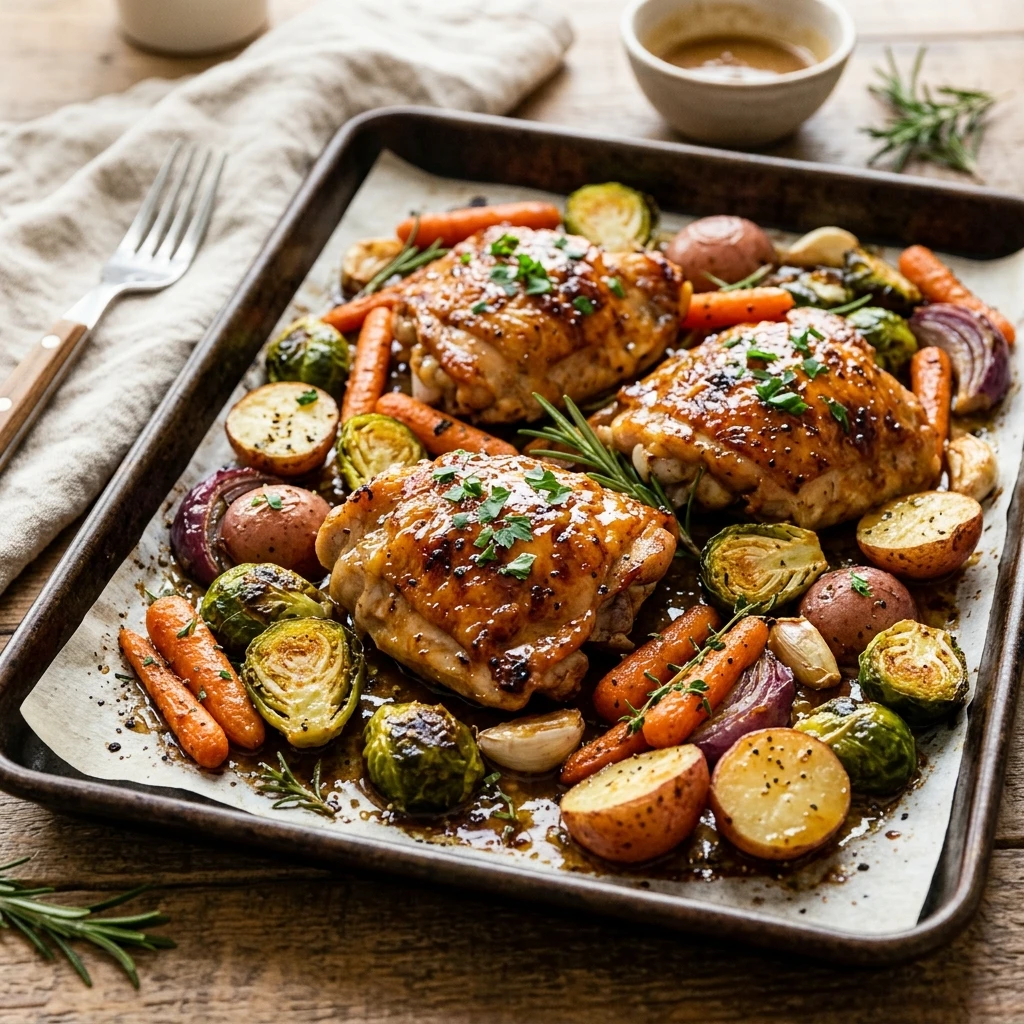 Sheet Pan Maple Dijon Chicken And Veggies