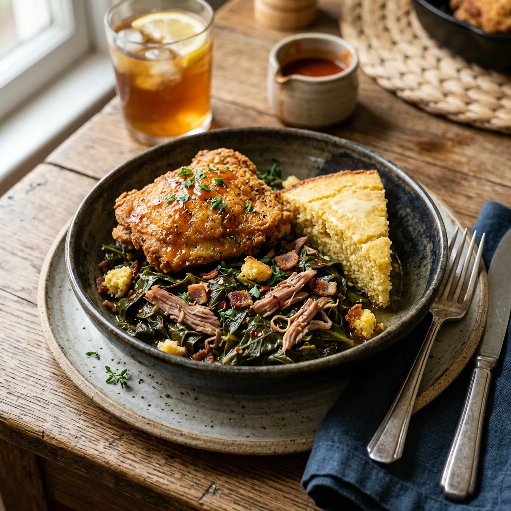 Southern Soul Food Chicken And Collard Greens Recipe