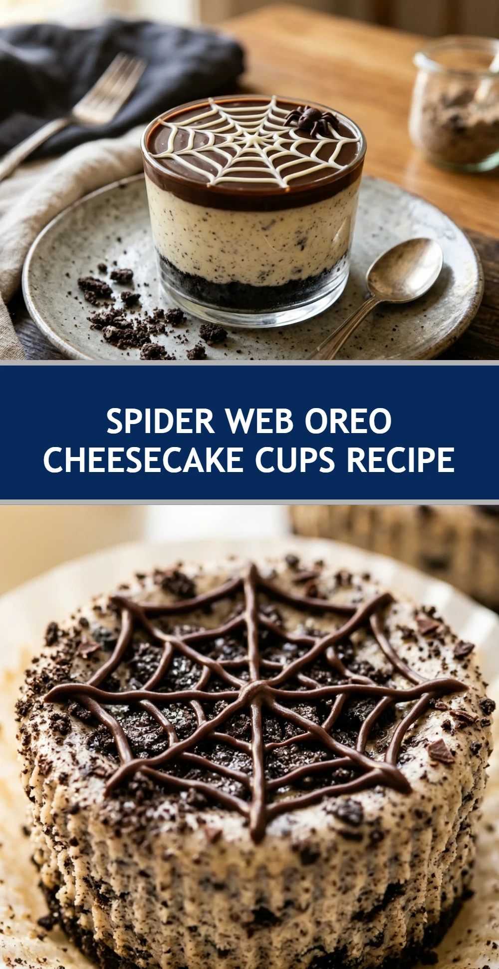 Spider Web Oreo Cheesecake Cups Recipe