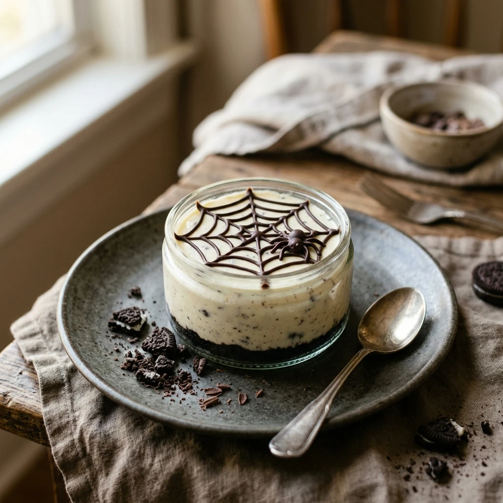 Spider Web Oreo Cheesecake Cups Recipe