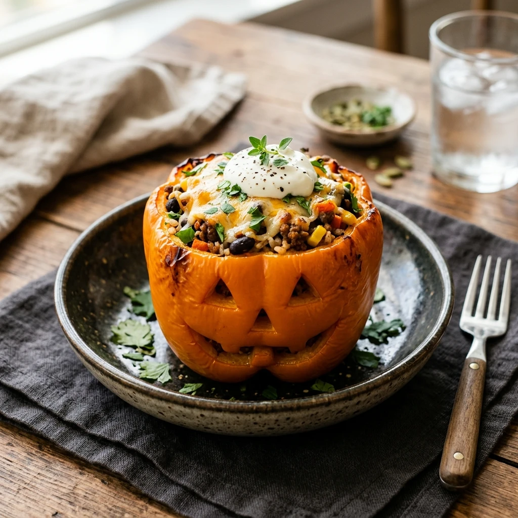 Spooky Stuffed Bell Peppers Recipe