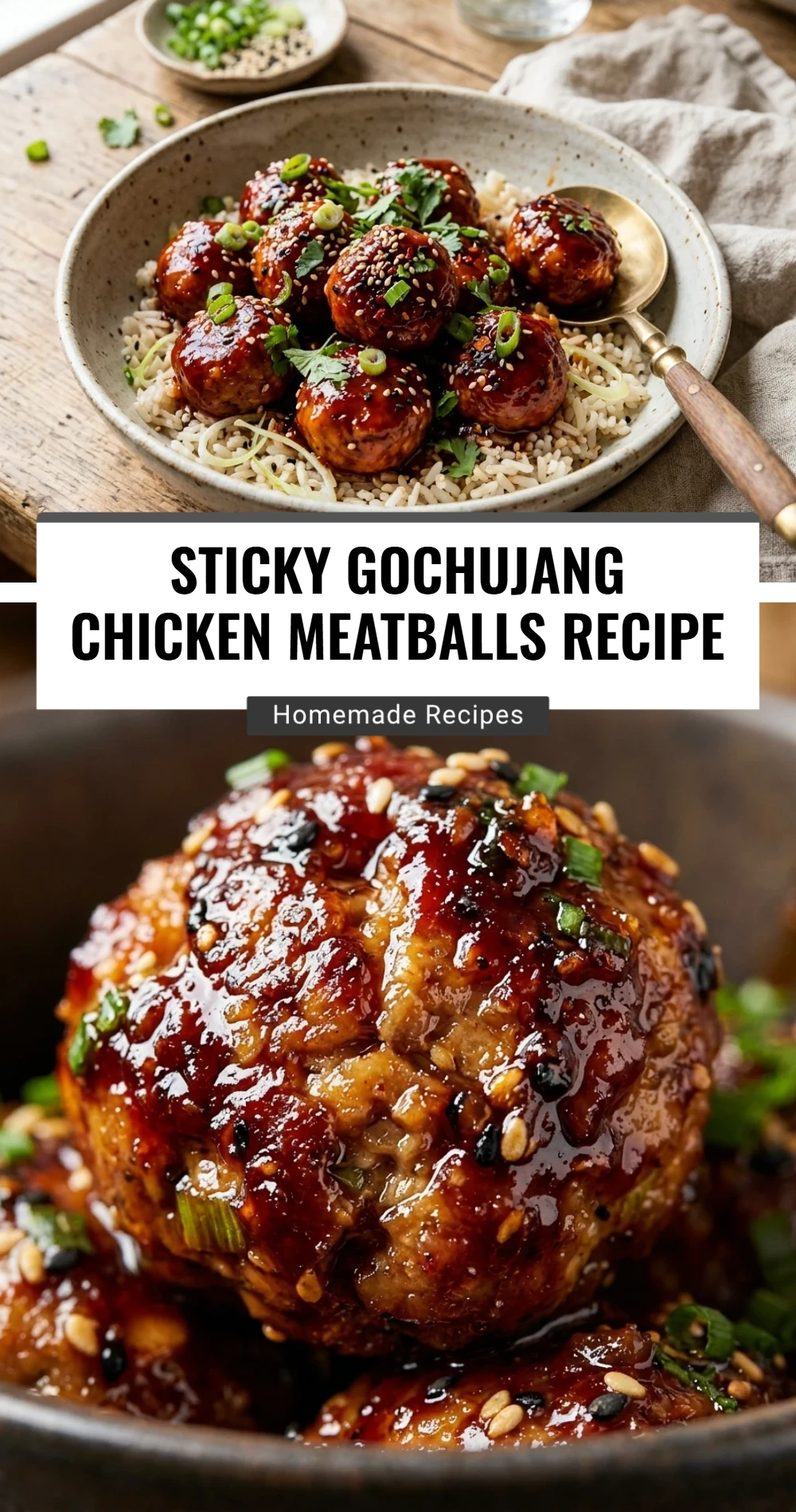 Sticky Gochujang Chicken Meatballs Recipe