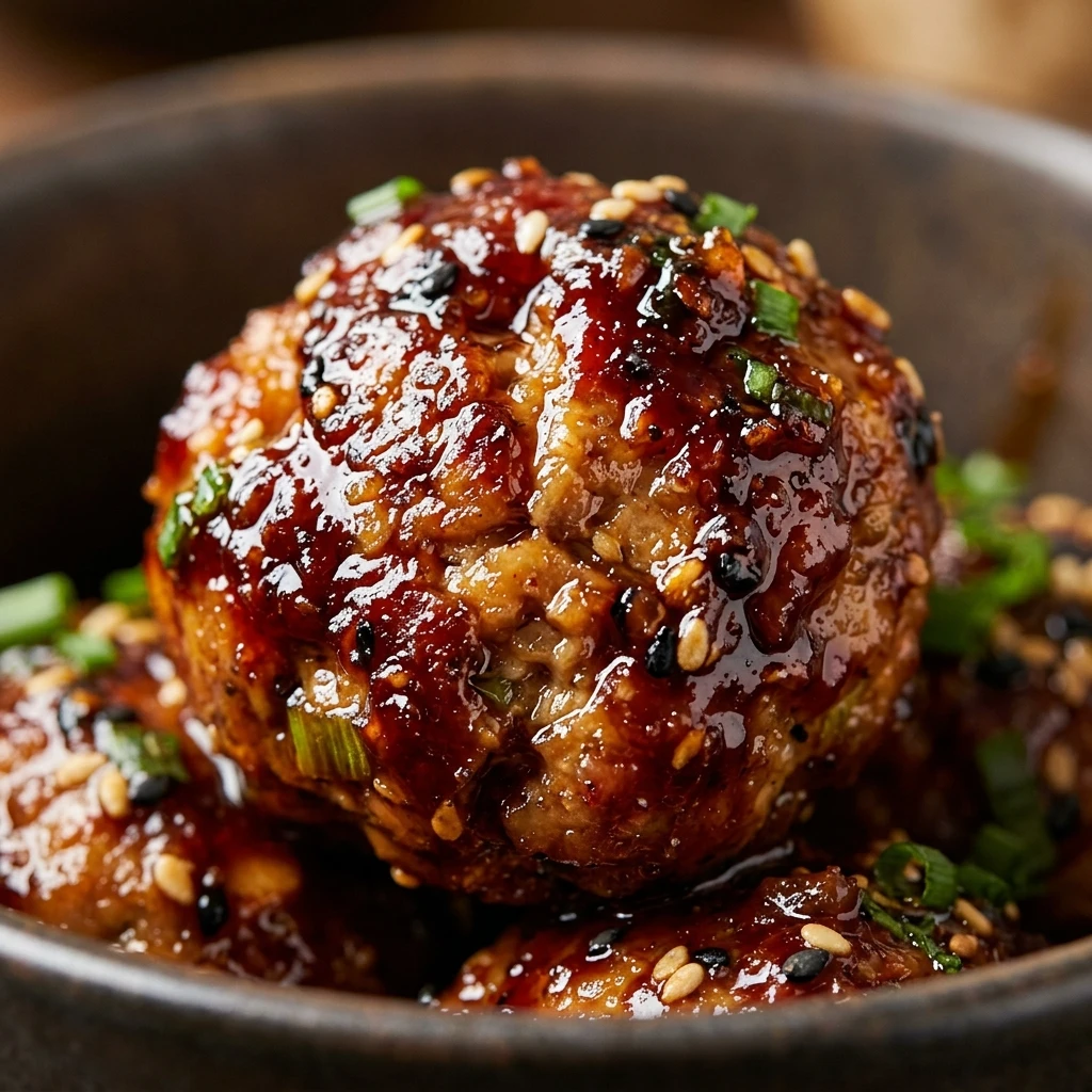 Sticky Gochujang Chicken Meatballs Recipe