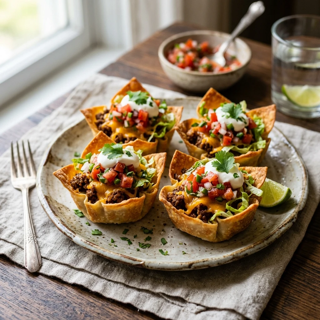 Taco Cups With Salsa Recipe