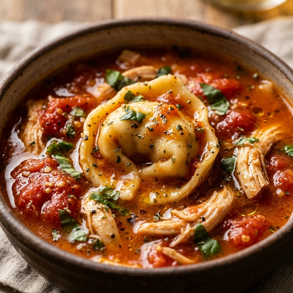 Tomato Basil Tortellini Soup With Chicken
