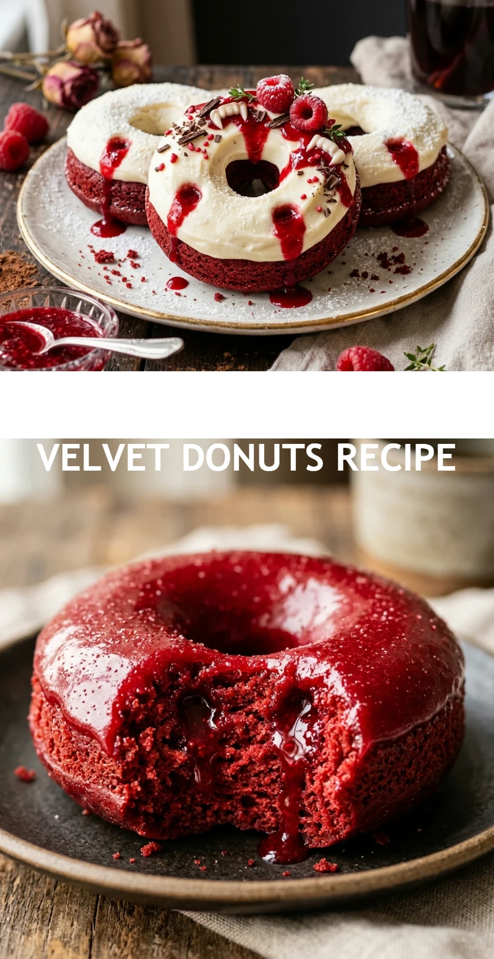 Vampire Bite Red Velvet Donuts Recipe