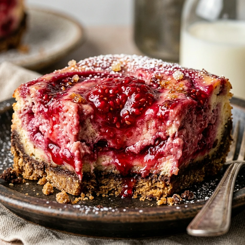 Zombie Brain Raspberry Cheesecake Bars