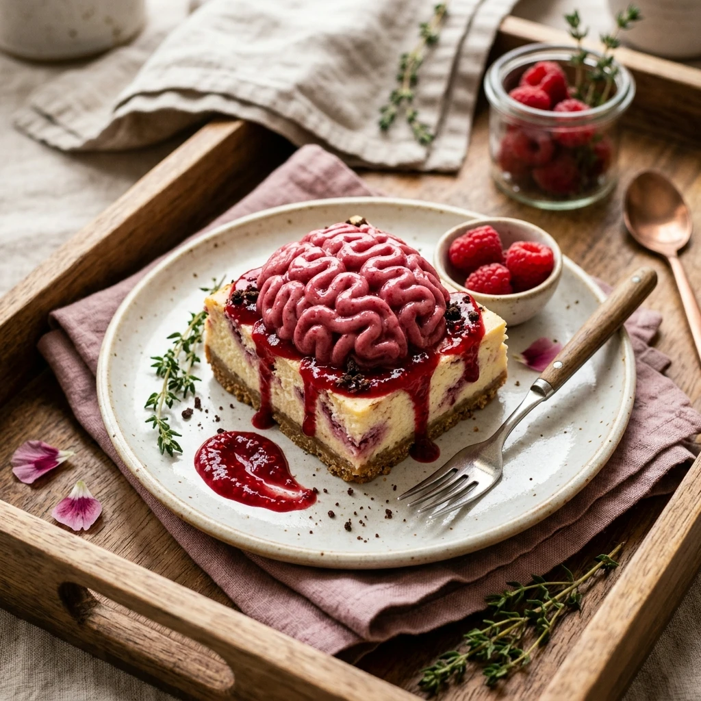 Zombie Brain Raspberry Cheesecake Bars