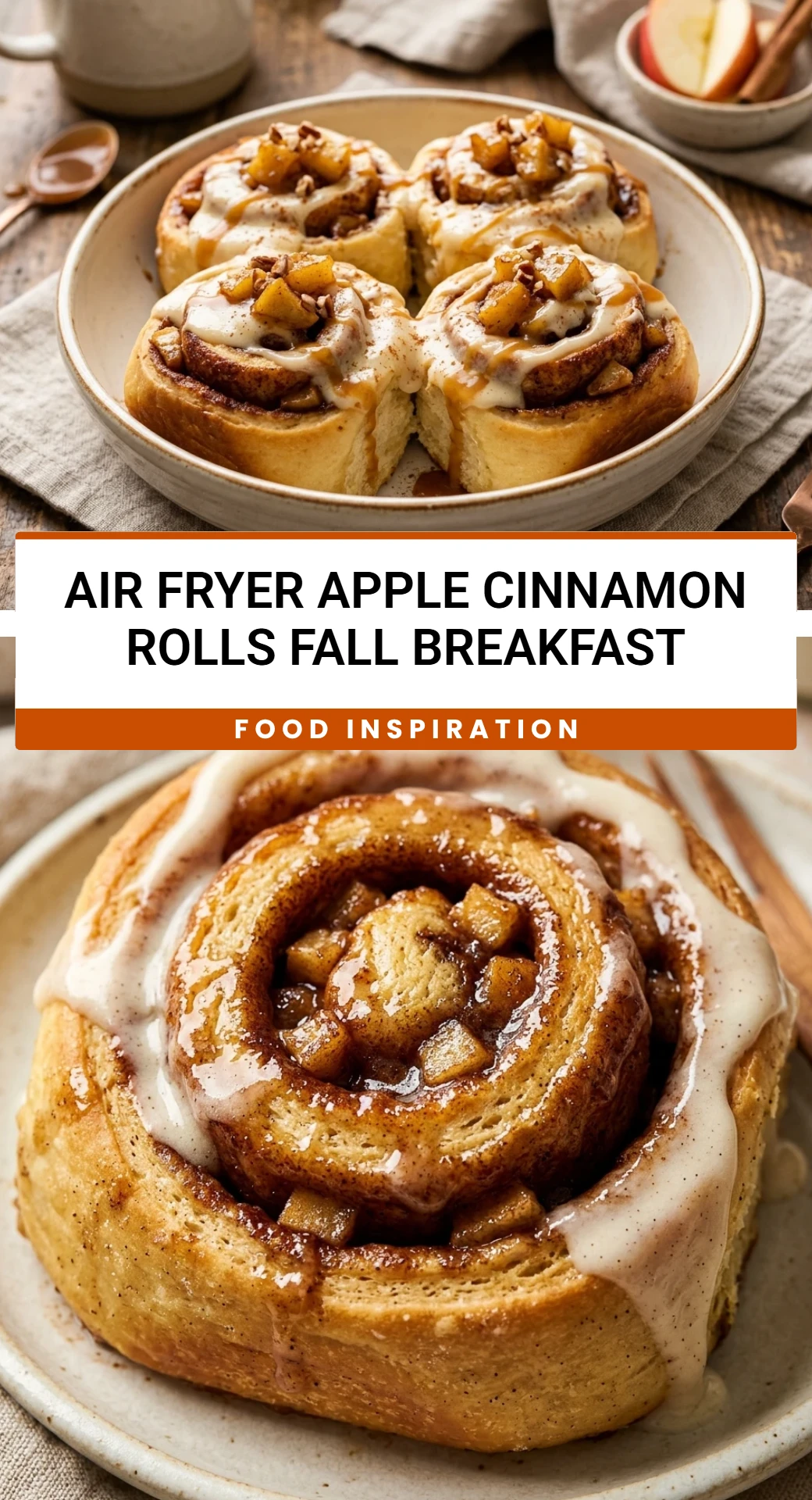 Air Fryer Apple Cinnamon Rolls Fall Breakfast
