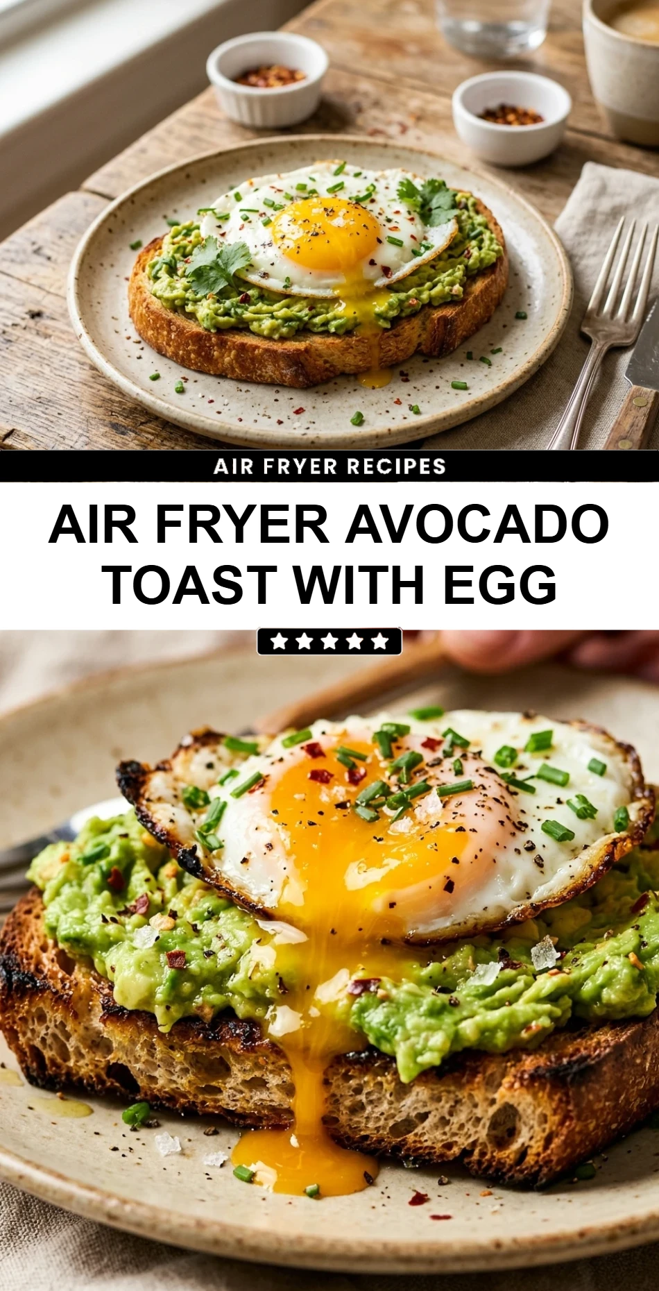 Air Fryer Avocado Toast with Egg
