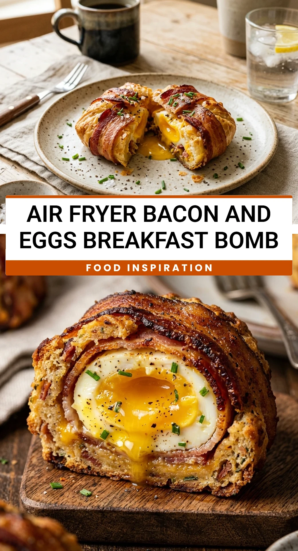 Air Fryer Bacon and Eggs Breakfast Bomb