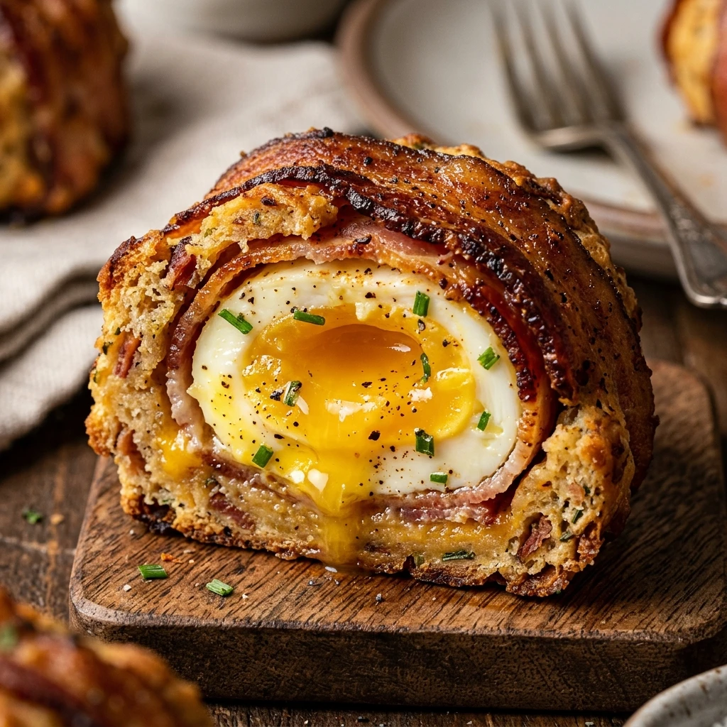 Air Fryer Bacon and Eggs Breakfast Bomb