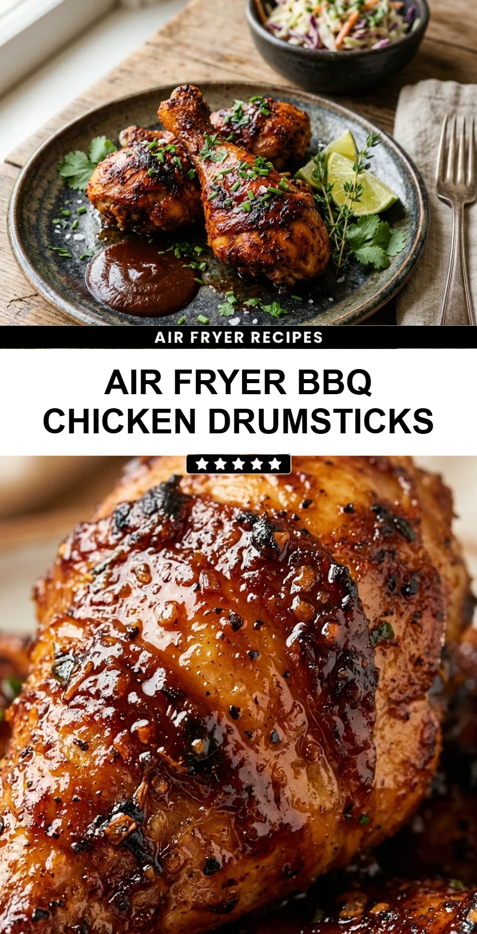 Air Fryer BBQ Chicken Drumsticks