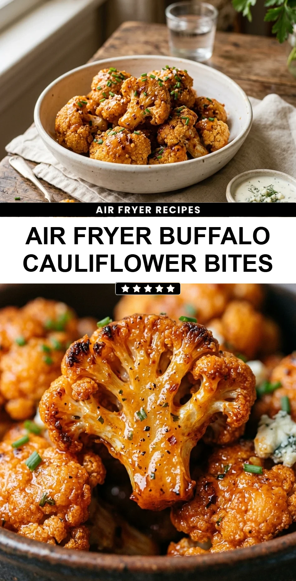 Air Fryer Buffalo Cauliflower Bites