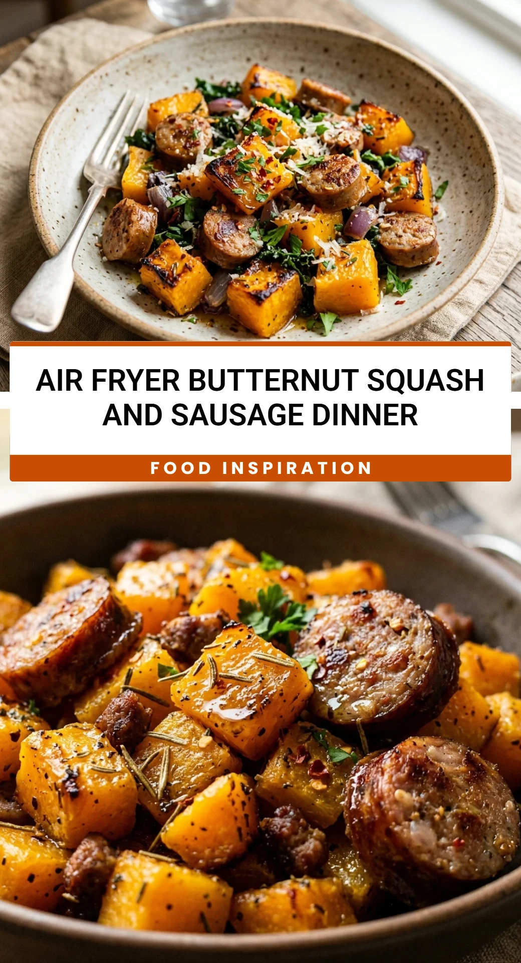 Air Fryer Butternut Squash and Sausage Dinner