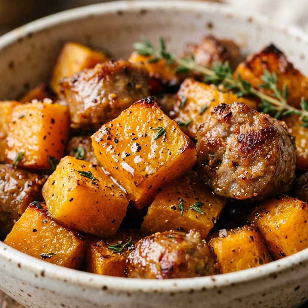 Air Fryer Butternut Squash and Sausage Dinner