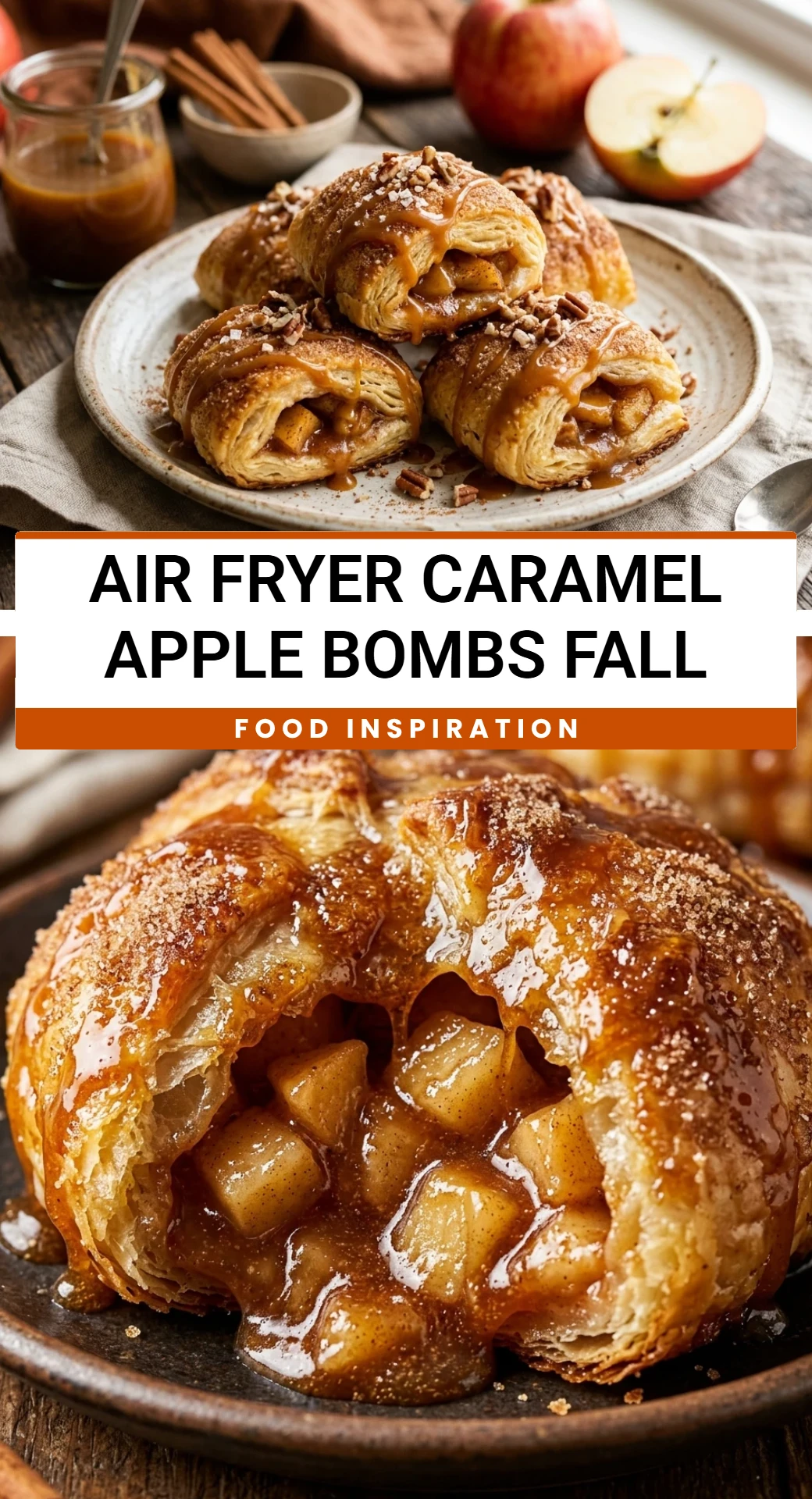 Air Fryer Caramel Apple Bombs Fall