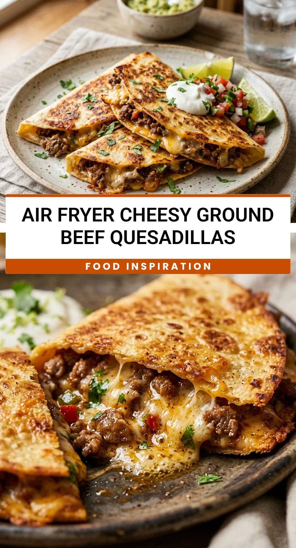 Air Fryer Cheesy Ground Beef Quesadillas