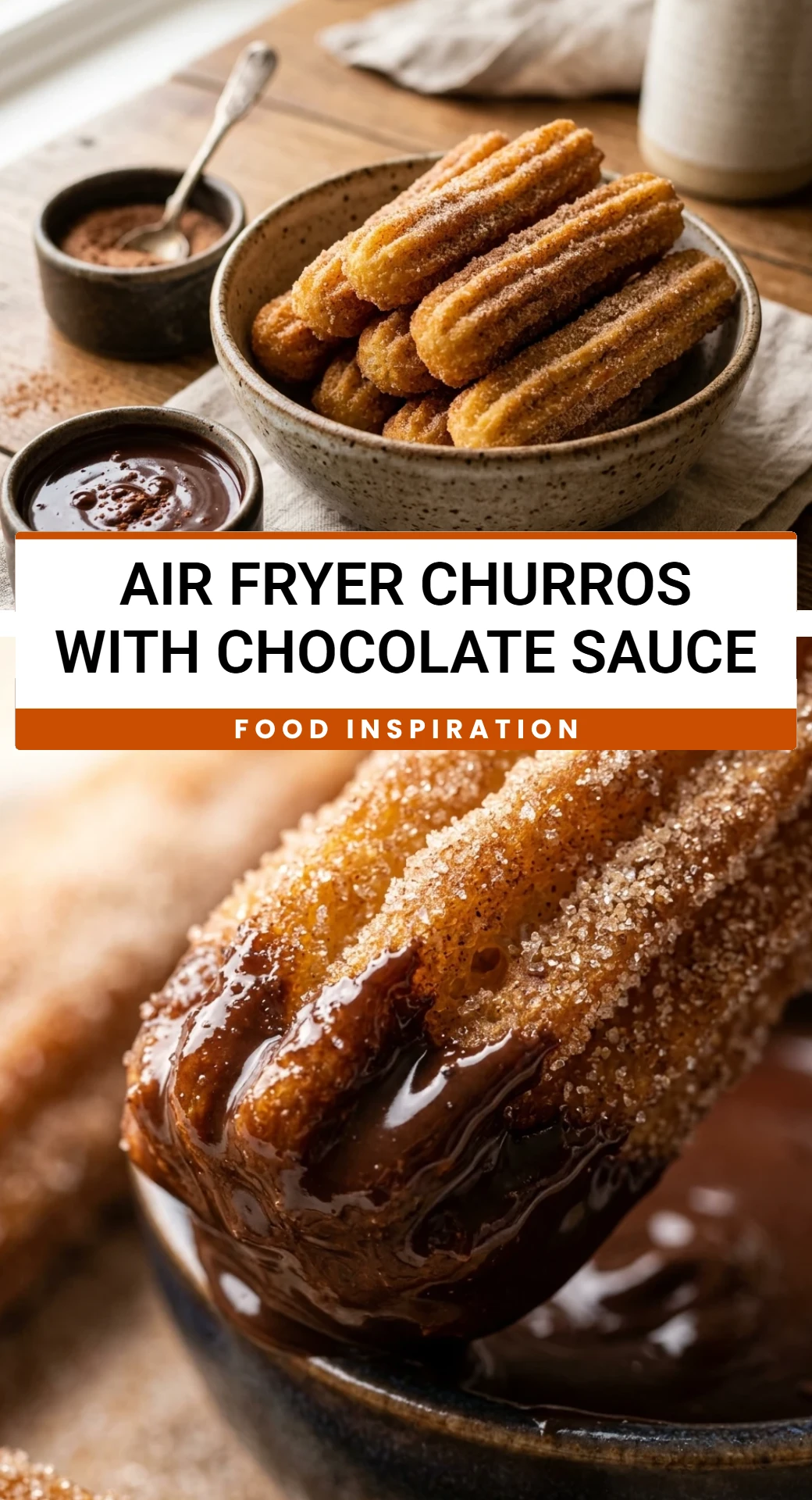 Air Fryer Churros with Chocolate Sauce