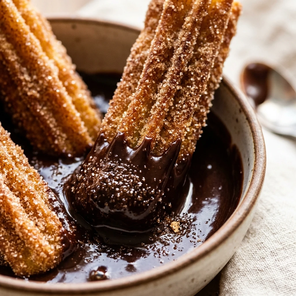 Air Fryer Churros with Chocolate Sauce
