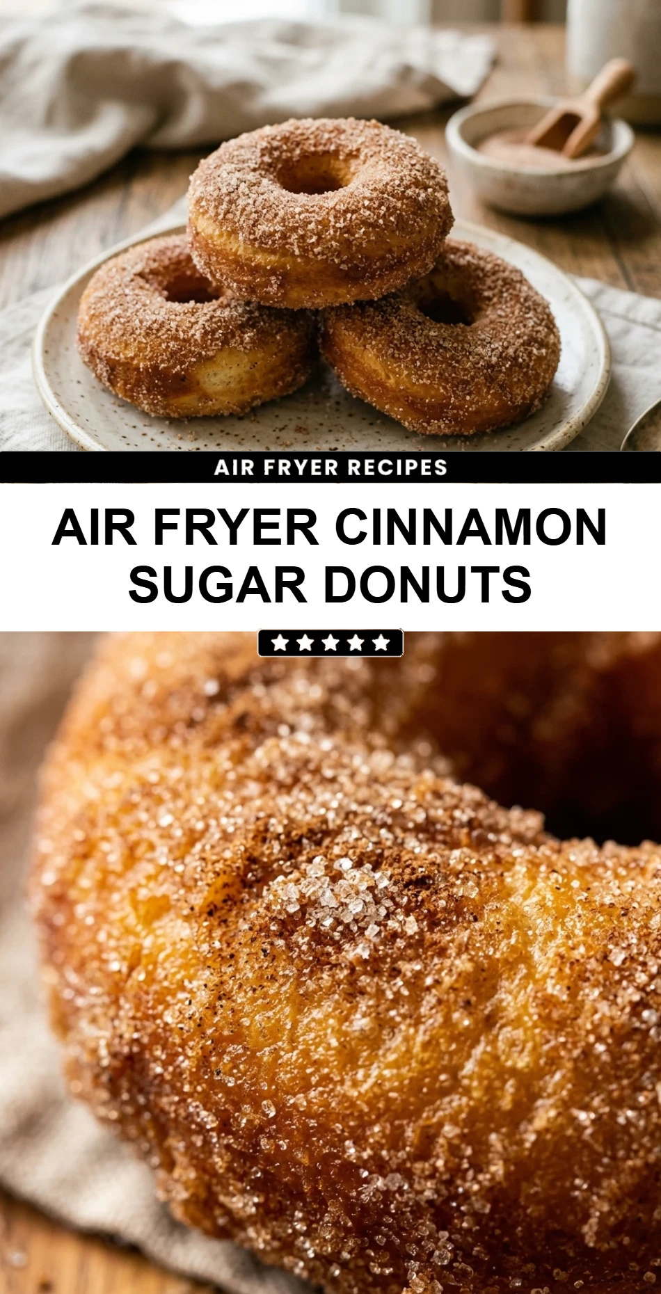 Air Fryer Cinnamon Sugar Donuts