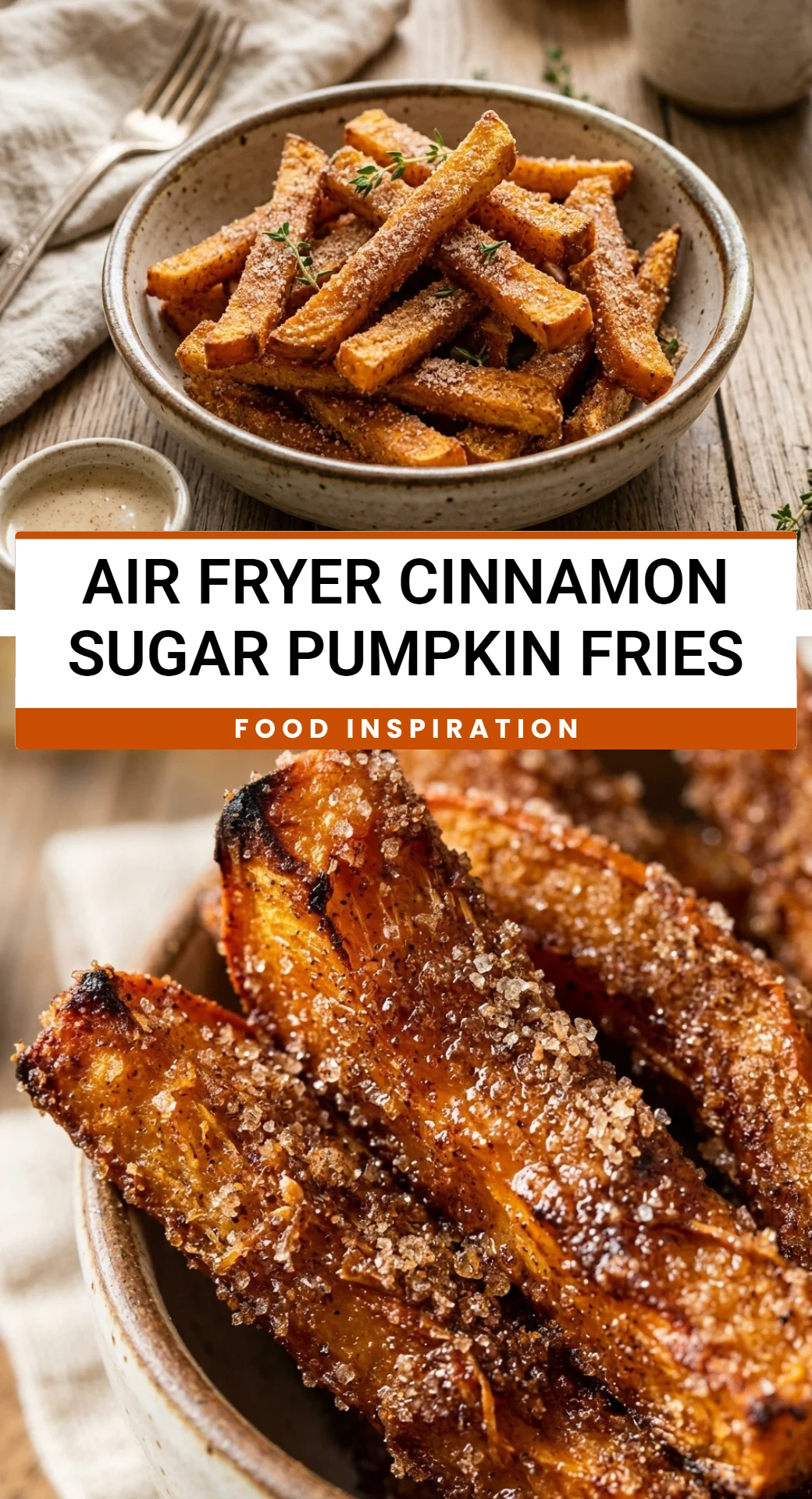 Air Fryer Cinnamon Sugar Pumpkin Fries