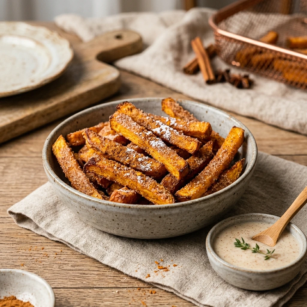 Air Fryer Cinnamon Sugar Pumpkin Fries